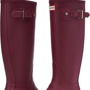 Tall purple hunter boots